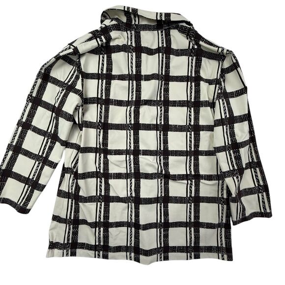 J. McLaughlin Catalina Knit Top Women Large Collar Henley Plaid Stretch Classic - Picture 3 of 10